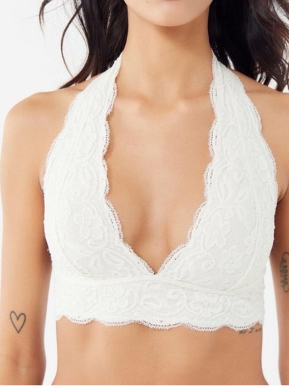 Urban Outfitters White Lace Halter Bralette
